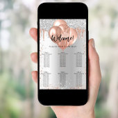 Zilveren roos gouden ballonnen zitgrafiek poster