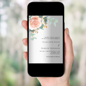 Zilveren roos gouden bloemeneucalyptus bruiloft kaart