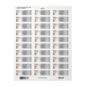 Zilveren roos gouden bloemeneucalyptus retouradres etiket (Full Sheet)