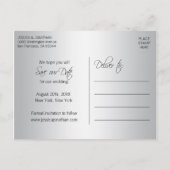 Zilveren Roos Gouden Folie Bruiloft SAVE OUR DATE Aankondigingskaart (Achterkant)