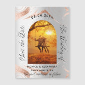 Zilveren roos gouden foto bruiloft opslaan van de  (Voorkant)