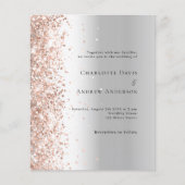 Zilveren roos gouden huwelijksuitnodiging (Voorkant)