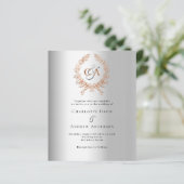 Zilveren roos gouden krans monogram budget bruilof (Staand voorkant)