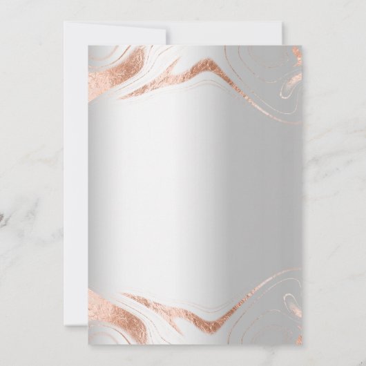 Zilveren roos gouden marmeren moderne trouwdag save the date (Achterkant)