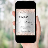 Zilveren roos gouden sprankeling formele bruiloft kaart