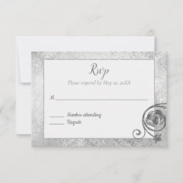 Zilveren Roos RSVP Kaartje