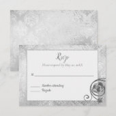 Zilveren Roos RSVP Kaartje (Voorkant / Achterkant)