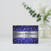Zilveren Royal Blue Glitter Sparkle Stars Eleganti Visitekaartje (Staand voorkant)