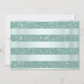 Zilveren Royal Green Quinceanera foto Save The Date (Achterkant)