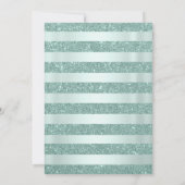 Zilveren Royal Green Quinceanera Save The Date (Achterkant)