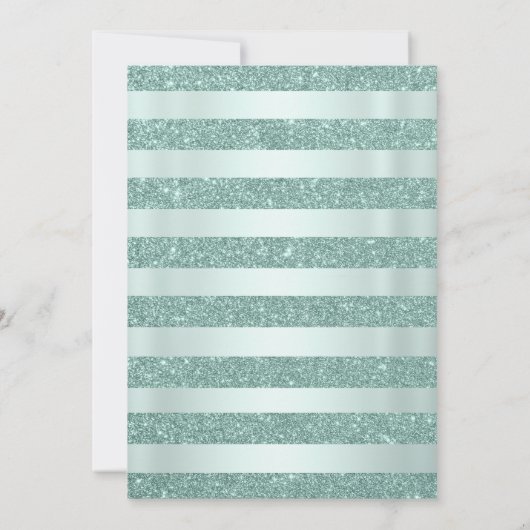 Zilveren Royal Green Quinceanera Save The Date (Achterkant)