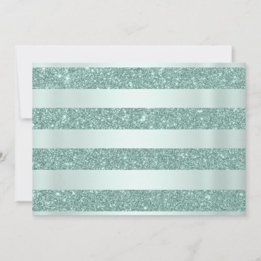 Zilveren Royal Green Quinceanera Verjaardagsfoto Kaart (Achterkant)