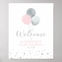Zilveren & Roze Ballonnen | Meisje Baby Shower Wel