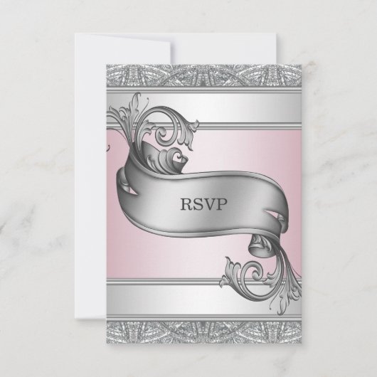 Zilveren Roze Bat Mitzvah RSVP (Voorkant)