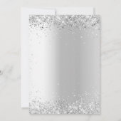 Zilveren roze bloemblaadjes bruiloft opslaan de da save the date (Achterkant)