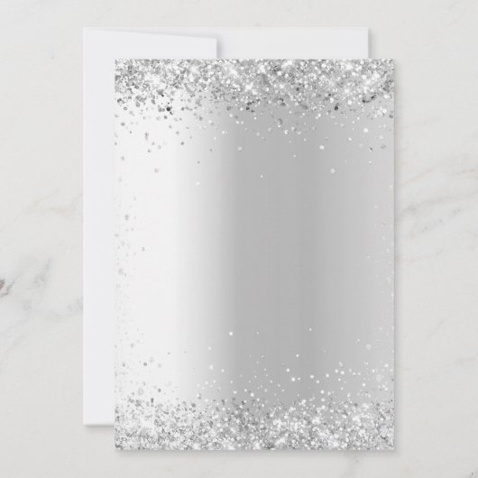 Zilveren roze bloemblaadjes bruiloft opslaan de da save the date (Achterkant)