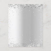 Zilveren roze bloemen bruiloft programma flyer (Achterkant)