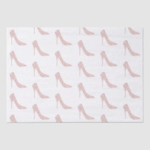 Zilveren Roze Diamanten Hoge Hakken Bruiloft Tissuepapier