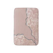 Zilveren Roze Geborsteld Metaal Glitter Badmat (Voorkant Verticaal)