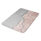 Zilveren Roze Geborsteld Metaal Glitter Badmat (Gekanteld)