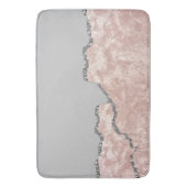 Zilveren Roze Geborsteld Metaal Glitter Badmat (Voorkant Verticaal)