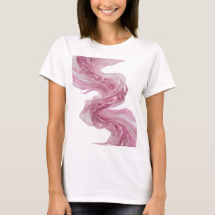 Zilveren ROZE GLITTERENDE STOF MET SPARKELS T-shirt