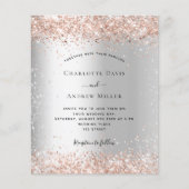 Zilveren roze gouden formele budget bruiloft uitno (Voorkant)