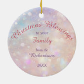 Zilveren Roze Kerst Engel Meisje Keramisch Ornament (Achterkant)