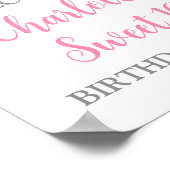 Zilveren Roze Lief 16 Verjaardag Custom 8.5x11 Poster (Hoek)