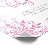 Zilveren roze sneeuwvlokken Boeken voor baby Poster (Hoek)