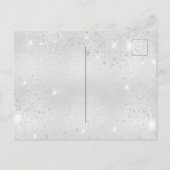 Zilveren roze violette bloemen verjaardag uitnodiging briefkaart (Achterkant)