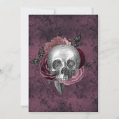 Zilveren Roze Zwart Schedel Hoofd Bruiloft Douche Kaart (Achterkant)