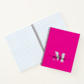 Zilveren Roze Zwarte Persoonlijke Monogram Notitieboek (Binnen)