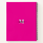 Zilveren Roze Zwarte Persoonlijke Monogram Notitieboek (Achterkant)