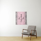 Zilveren Roze Zwarte Verjaardag Party Foto Booth P Wandkleed (In situ)