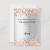 Zilveren rozen bruidsdouche foto bedankkaart (Achterkant)