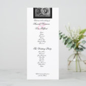Zilveren ROZEN en PINK LACE Wedding Program Programmakaart (Staand voorkant)