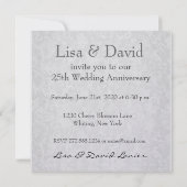 Zilveren Rozen Metallic Sjabloon 25-jarig Jubileum Kaart (Achterkant)