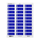 Zilveren Rozen op Royal Blue Etiket (Full Sheet)