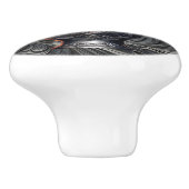 Zilveren Rozen op zilveren keramische trekkracht Keramische Knop (Zijkant)