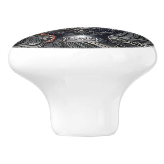 Zilveren Rozen op zilveren keramische trekkracht Keramische Knop (Zijkant)