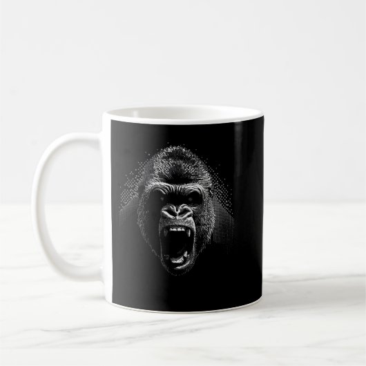 Zilveren rug Gorilla Chimpansee Aap Primate Port Koffiemok (Links)