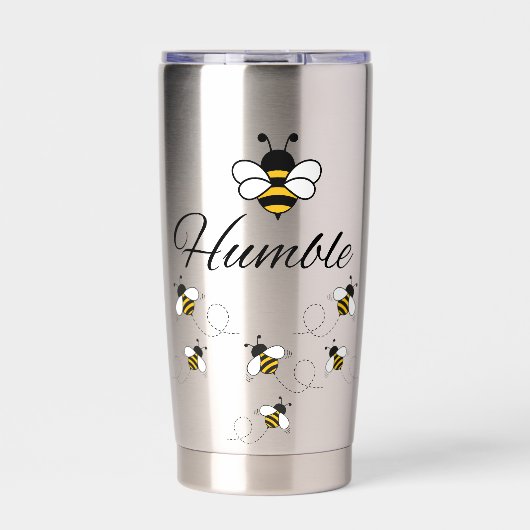 ZILVEREN RVS 600 ML GEÏSOLEERDE BEE HUMBLE DRINKBEKER (Voorkant)