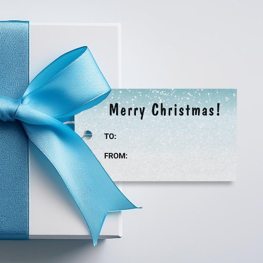 Zilveren Sable Duitse Herder Blauwe Winter Kerstmi Cadeaulabel