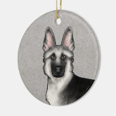 Zilveren Sable Duitse Herder Cartoon Hond Hoofd Keramisch Ornament (Links)