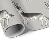 Zilveren Sable Duitse Herder Cartoon Hond Patroon Cadeaupapier (Rol Hoek)