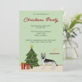 Zilveren Sable Duitse Herder Feestelijke Kerstmis Kaart (Staand voorkant)