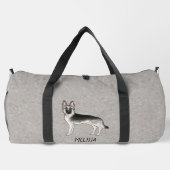 Zilveren Sable Duitse Herder Hond en aangepaste na Plunjezak (Achterkant)