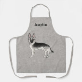 Zilveren Sable Duitse Herder Hond en aangepaste te Schort (Voorkant)