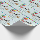 Zilveren Sable Duitse Herder Hond Kleurrijke Verja Cadeaupapier (Hoek)